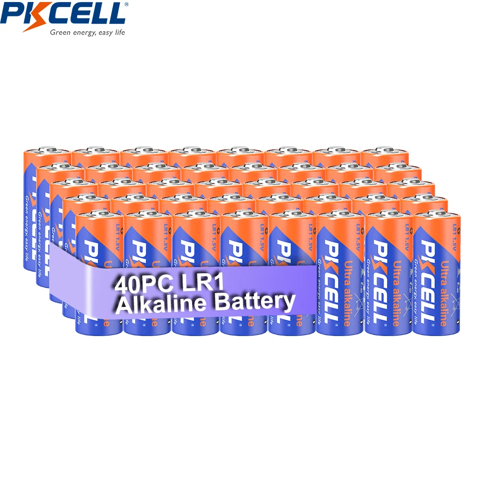 

PKCELL 40 шт. батарея LR1 910A LR1 РАЗМЕР 4001 810 910A AM5 KN 1,5 Вольт щелочные батареи для электронных игрушек