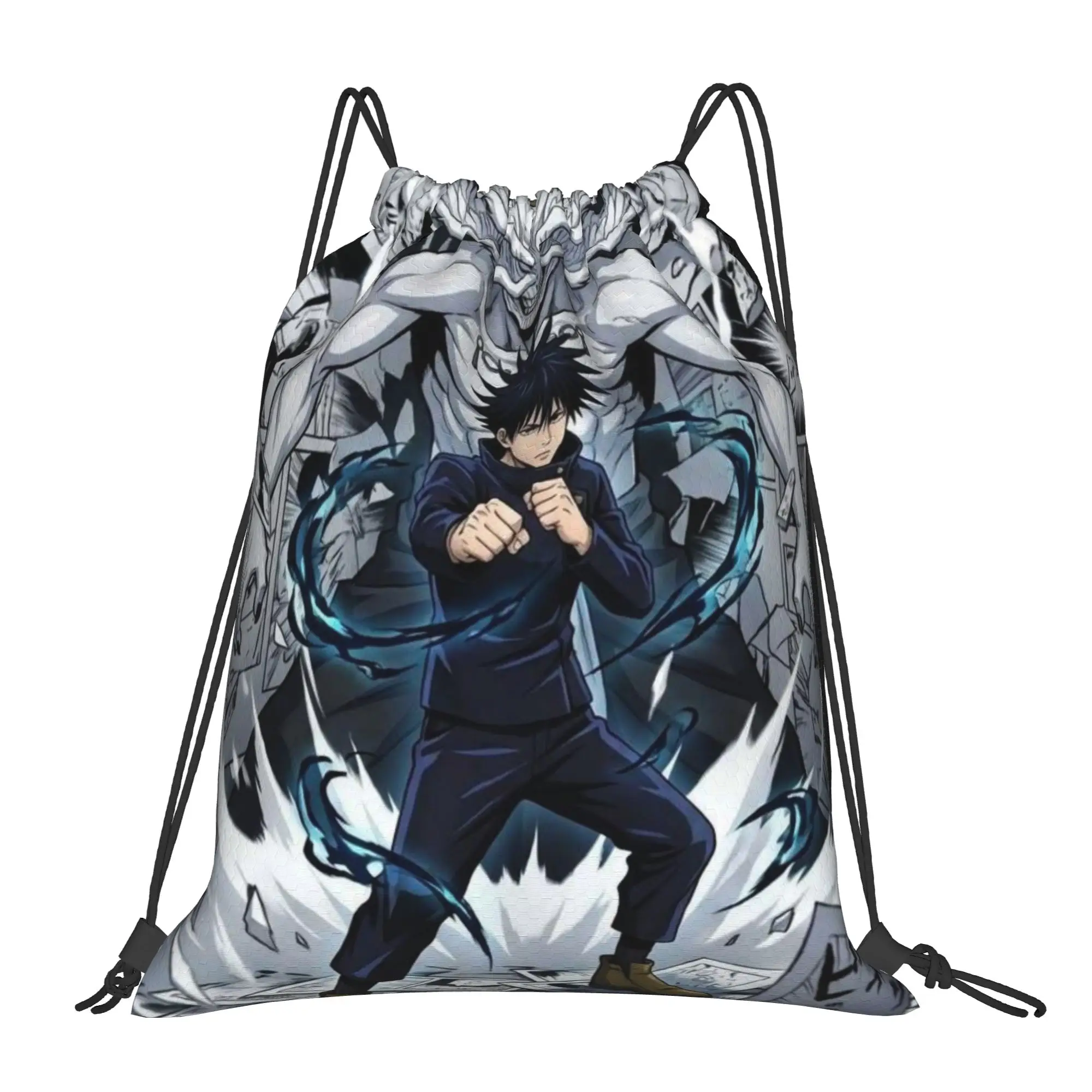 Megumi Fushiguro (8) Jujutsu Kaisen Mochila multifunción con bolsillos para hombre y mujer, bolsa de viaje para adolescentes, bolsas con cordón estampadas