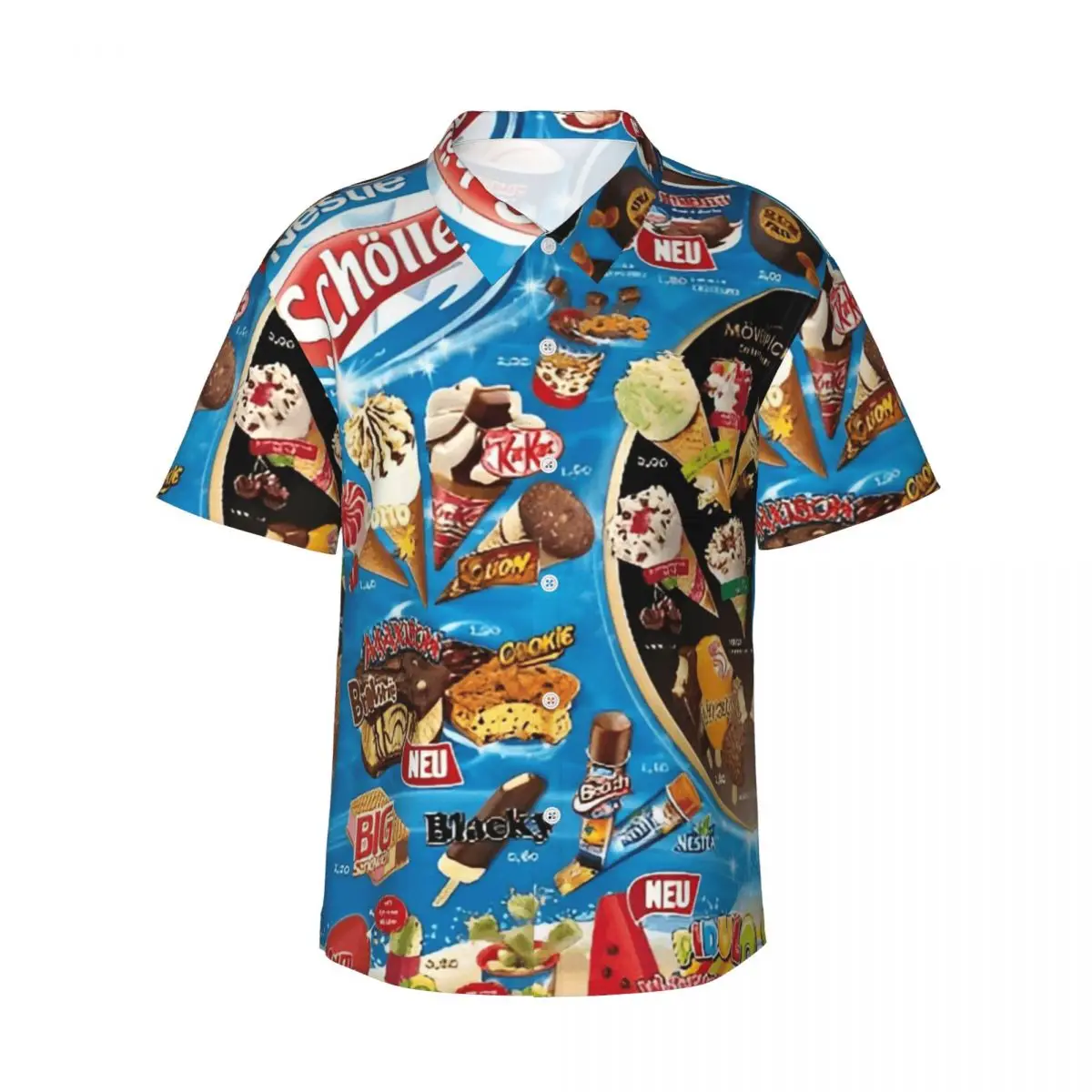 

Men Women's Sweet Ice Cream Hawaiian T Shirt Polyester Tops Novelty Short Sleeve Tees Classic T-Shirt
