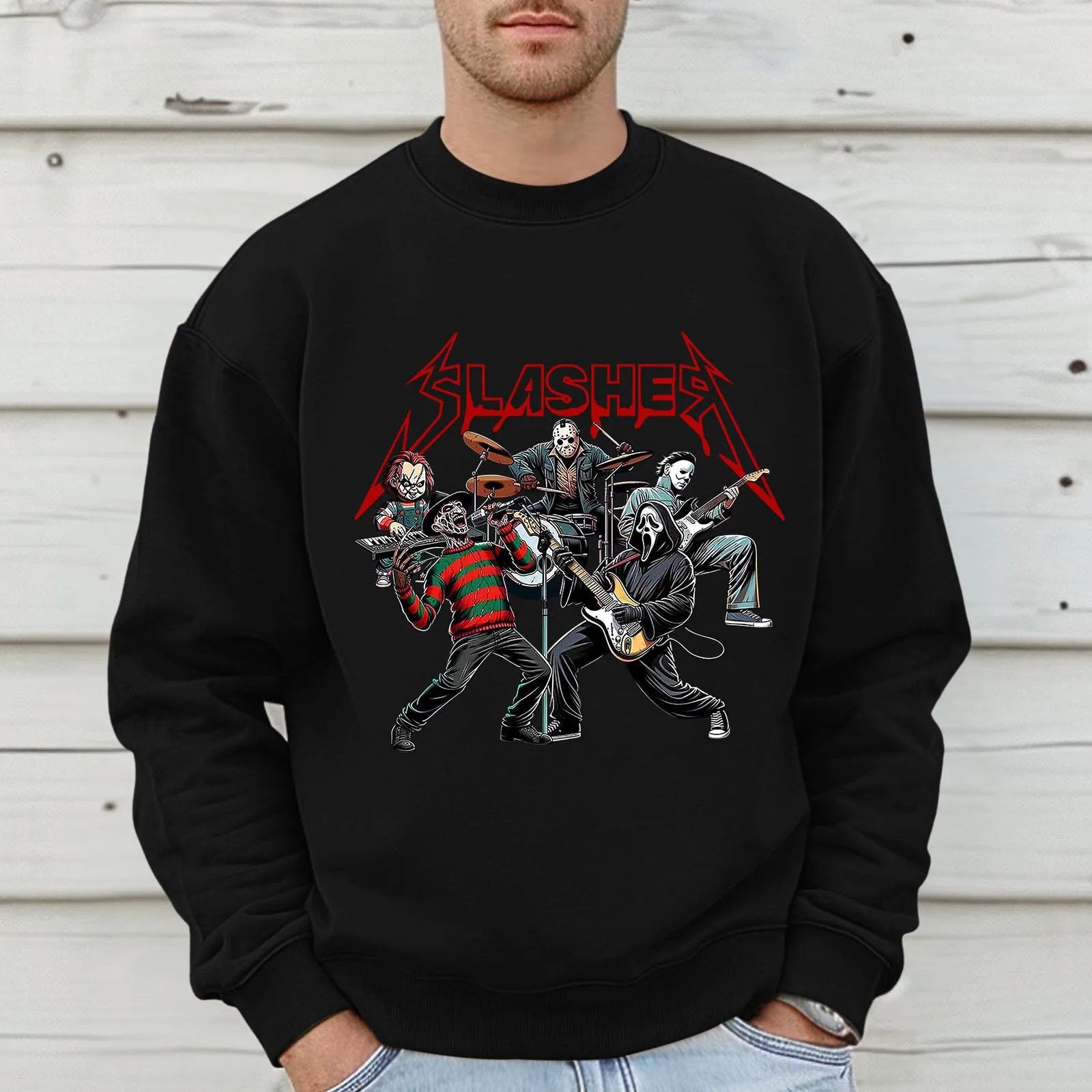 Slashes Rock Band Graphic Tracksuit dos homens, Hoodie extragrande, Hoodie Y2K, American Vintage Halloween Jumpers, moletons, Novo em Hoodies