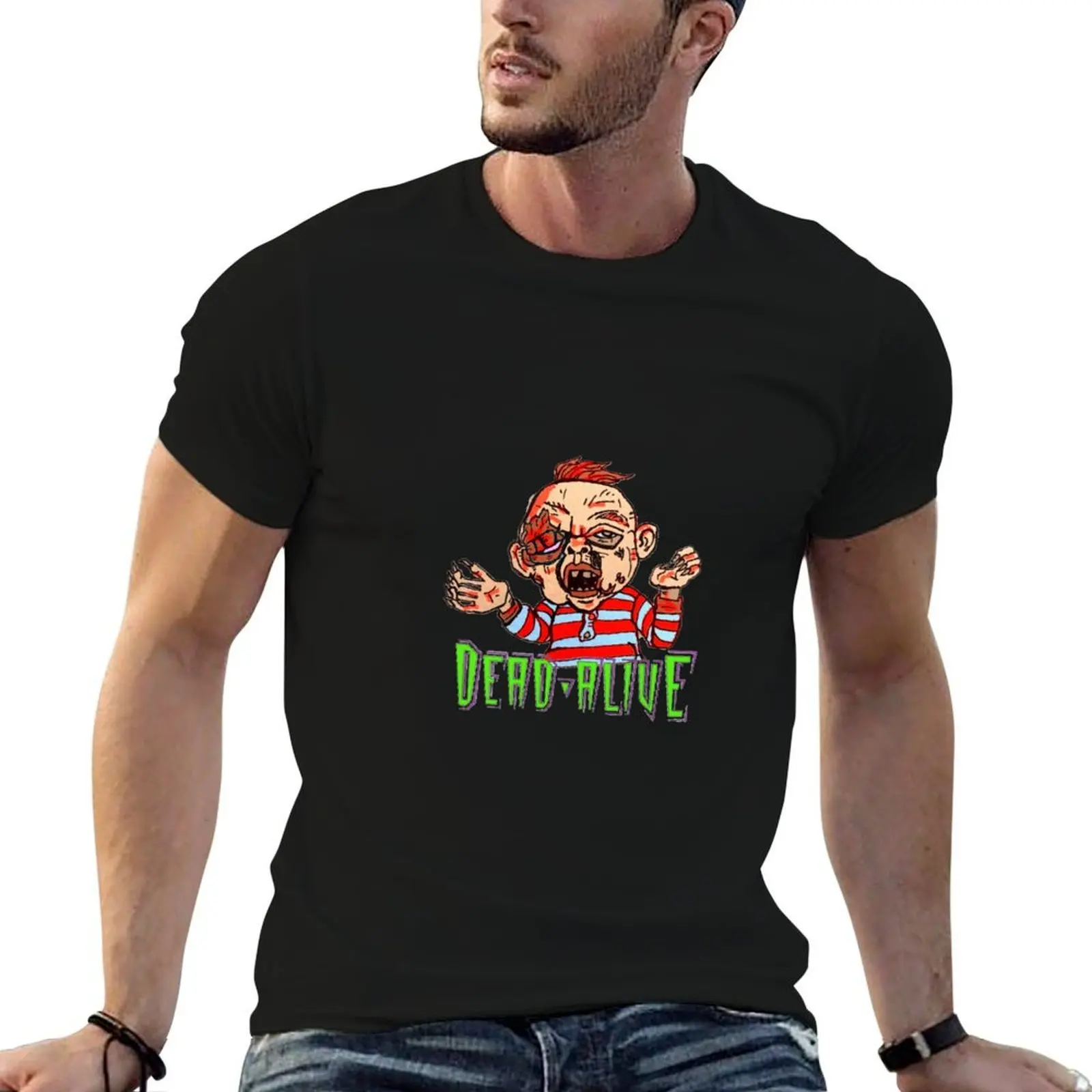 Mort ou vivant! T-shirt à col rond avec imprimé vintage