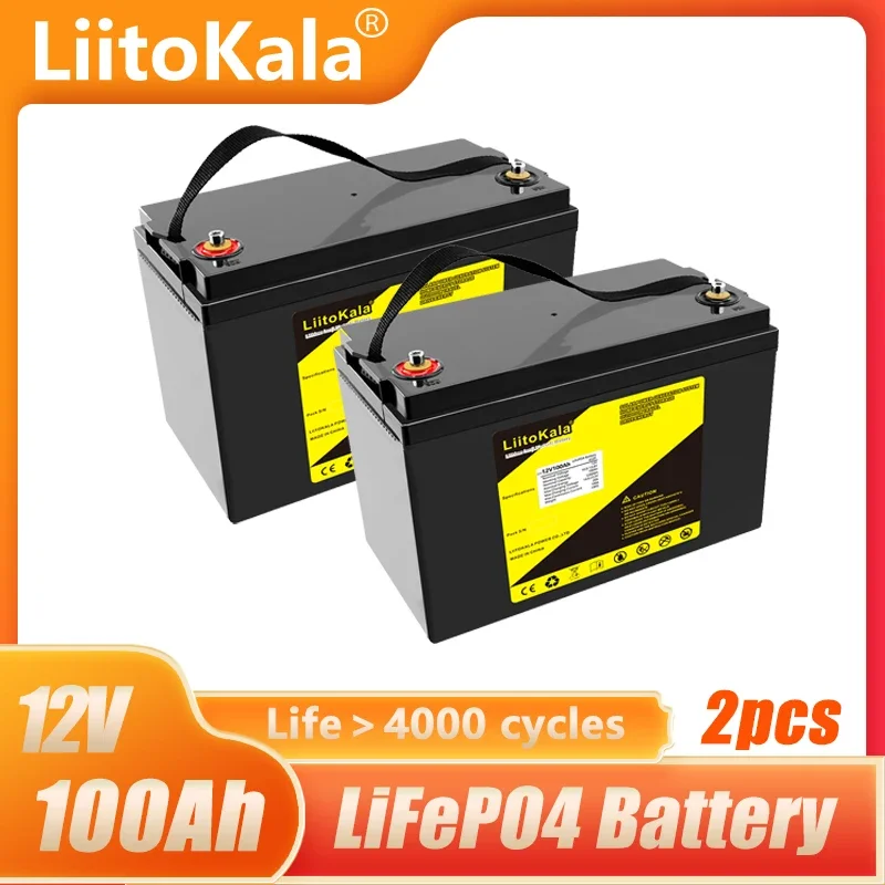 

12V 100Ah 120AH LiFePO4 Battery 12.8V Lithium Power Batteries 4000 Cycles For RV Campers Golf Cart Off-Road Off-grid Solar Wind