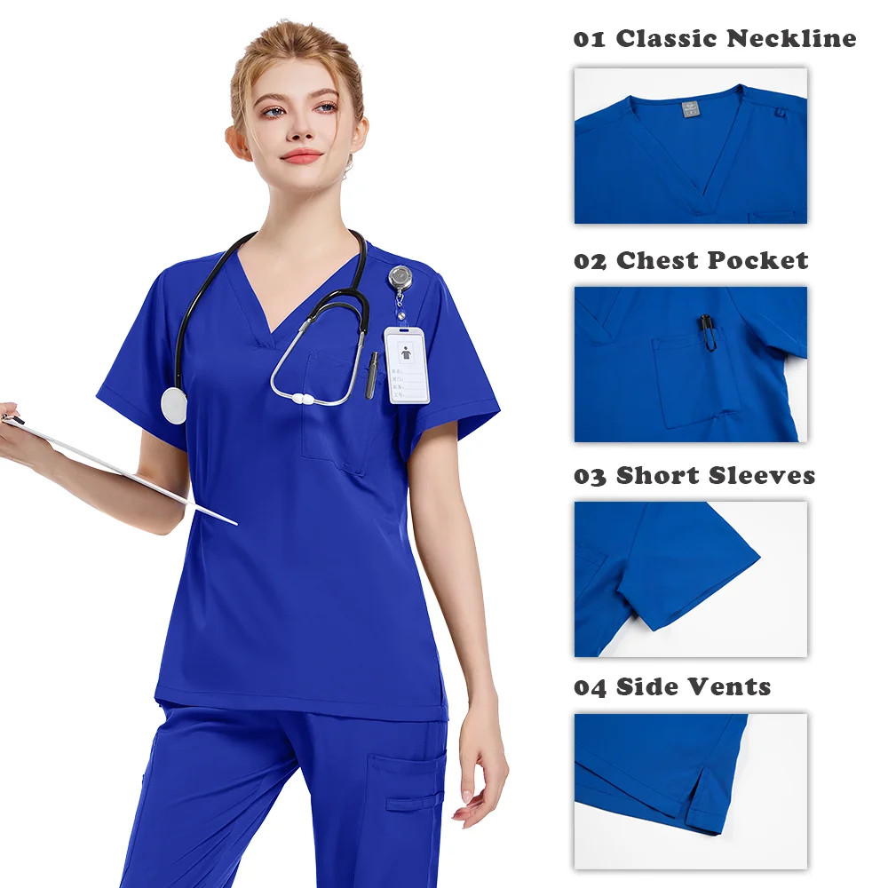 Удобный больничный комплект унисекс, женские брюки для медсестры, мужские скрабы, тканый доктор, верхняя часть, удобная оптовая продажа для кормления