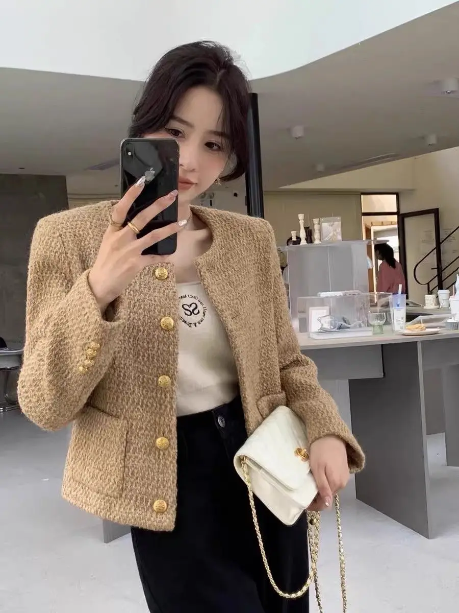 

2025 Spring And Autumn New Fashionable Versatile Sweet Style Commuter Short Style Single Breasted Loose Jacket For Women