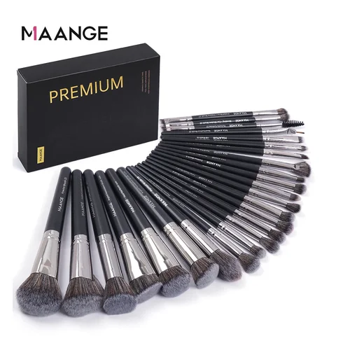 MAANGE-Kit de brochas de maquillaje, caja de regalo profesional de 25 piezas, brochas de belleza para ojos, base, ocultar sombra de ojos, brocha de contorno