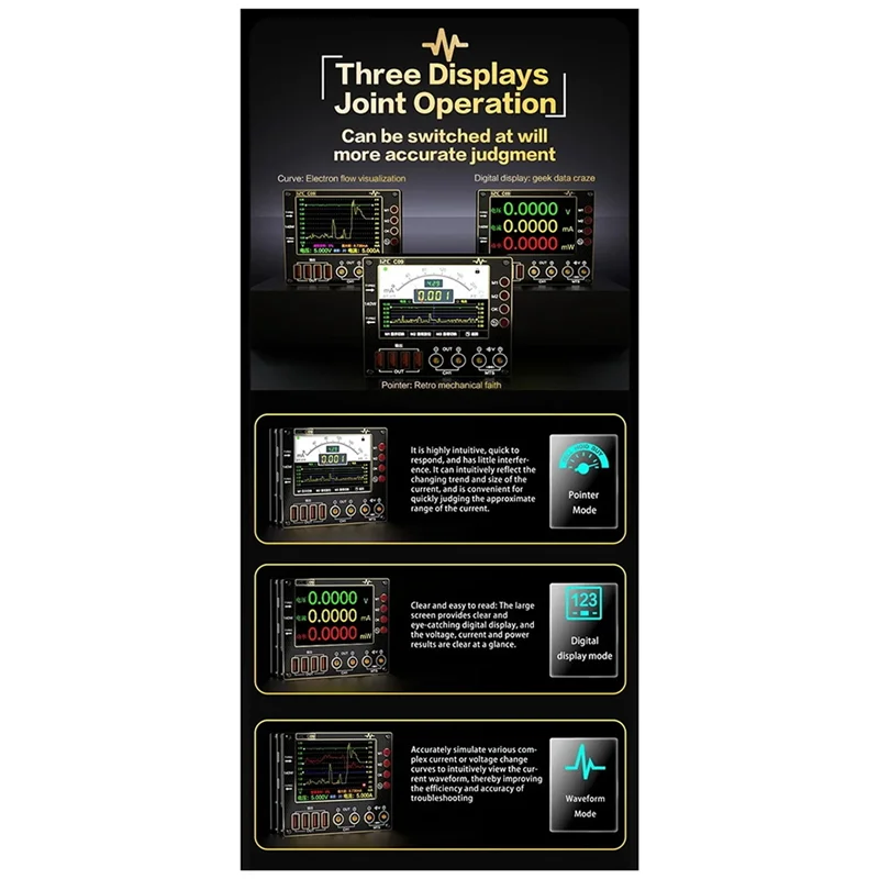

A06R I2C C09 Voltage And Current Tester 4 Inch 0-40V Input Dual Channel Intelligent Digital Display Mode Charging A