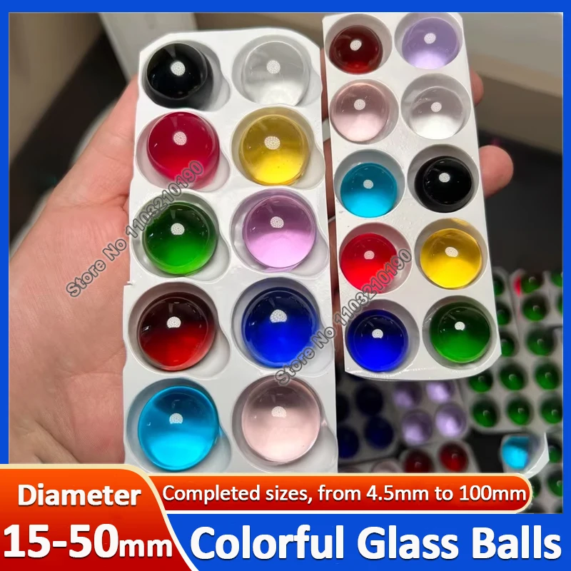 

Solid Color Glass Balls 15/16/20/25/30/40/50mm Crystal Ball Ornaments Photography Decorative Spheres Fish Tank Anti Boiling Ball