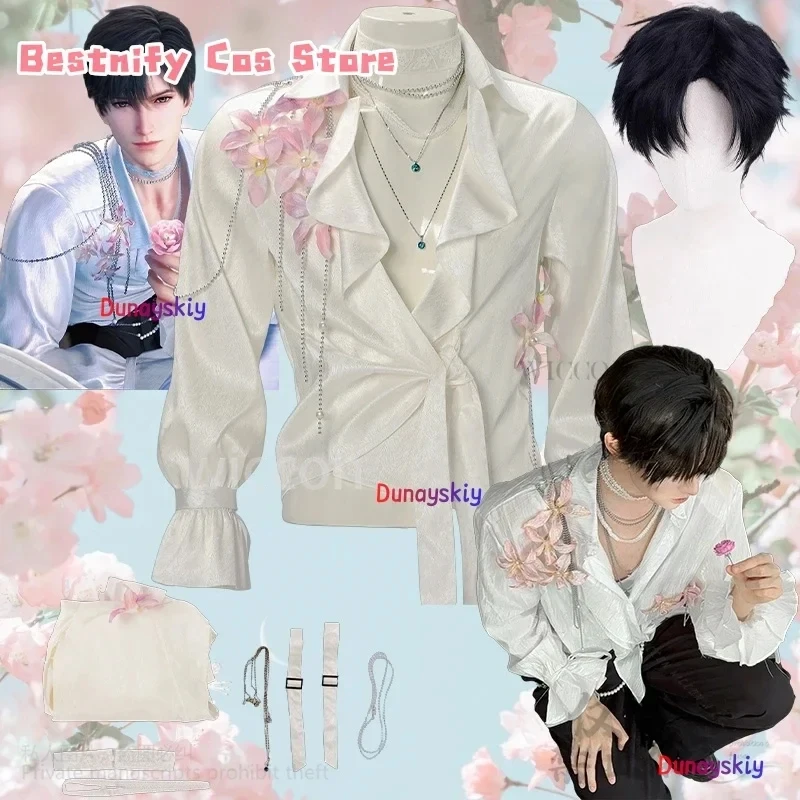 

ABC123CosplayZayne Lishen Game Love And Deepspace Cosplay Costume Flower Shirt Sexy Handsome Anime Uniform Wigs Hallow3'd,5;h.9/