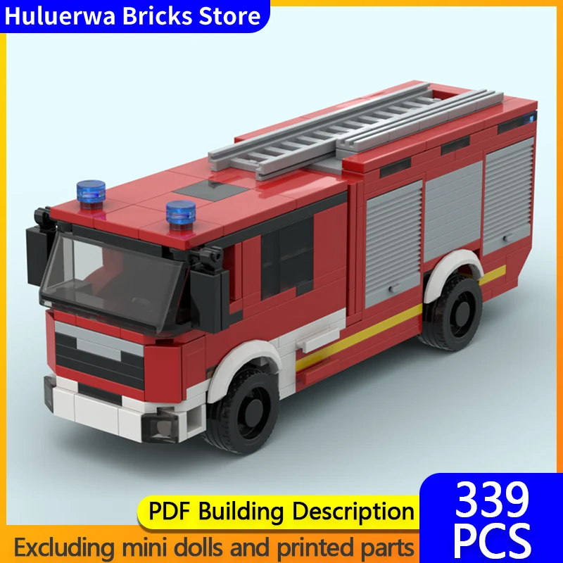 

Модель городской автомобиль MOC, строительные кирпичи HLF20, многофункциональная пожарная машина, модульная технология, детские праздничные подарки, сборные игрушки