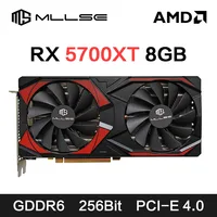 Tarjeta gráfica MLLSE AMD RX5700 XT 8GB GDDR6 256Bit PCI-E 4,0 × 16 6 + 8Pin Radeon GPU Rx 5600XT Placa De vídeo para juegos Placa De vídeo