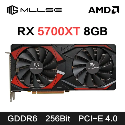 Tarjeta gráfica MLLSE AMD RX5700 XT 8GB GDDR6 256Bit PCI-E 4,0 × 16 6 + 8Pin Radeon GPU Rx 5600XT Placa De vídeo para juegos Placa De vídeo