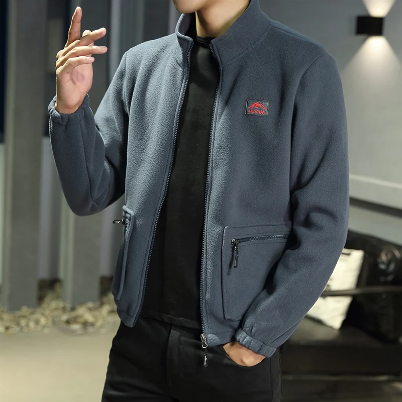 

angke 202 Autumn Winter Fce Open Cardigan Workwear kets Loose Sports Outdoor Fce Jaet Coat Stand Fit Polye...