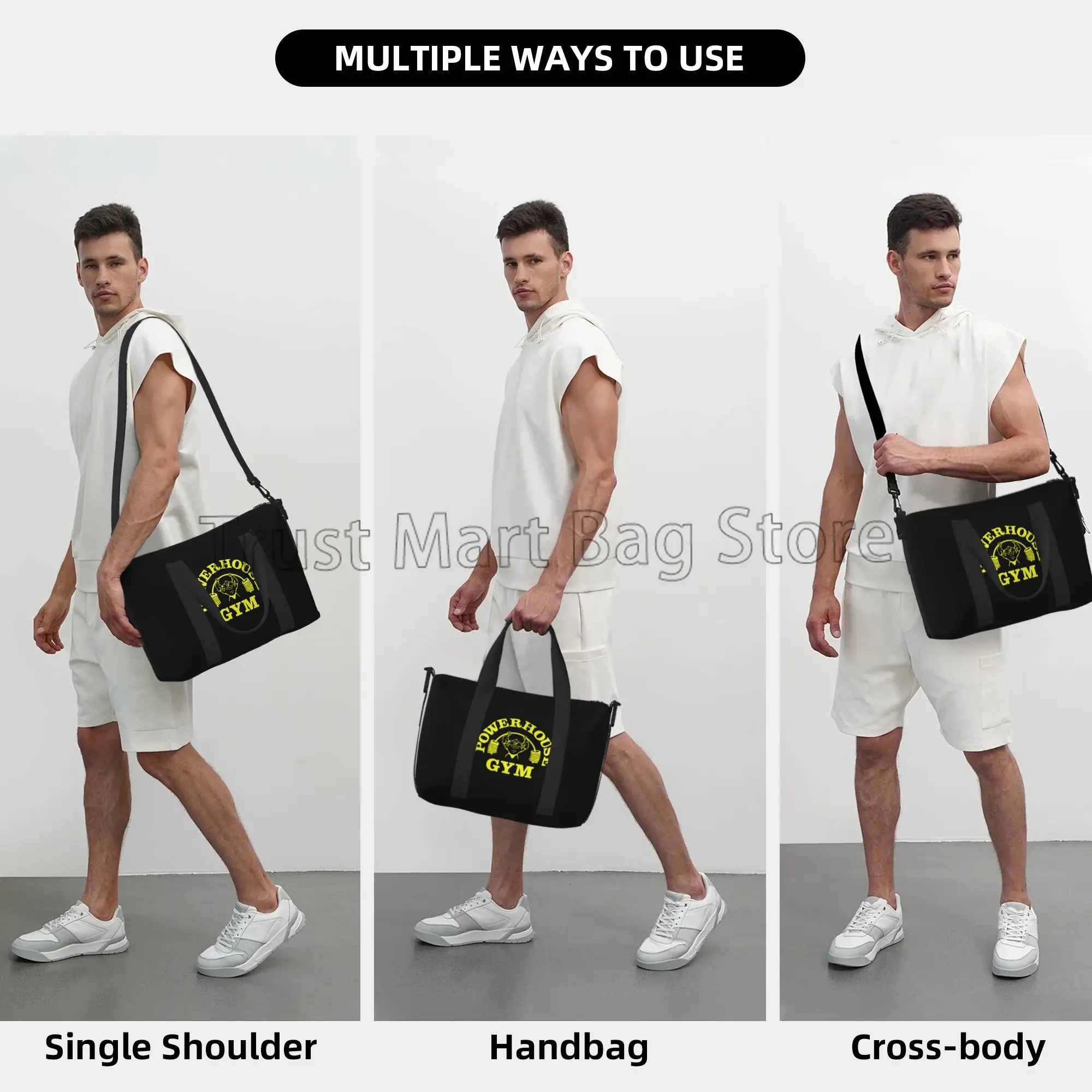 Powerhouse Gym Hand Travel Bag Unisex Multipurpose Waterproof Duffel Bag Overnight Weekender Bags Sports Gym Yoga Luggage Bag