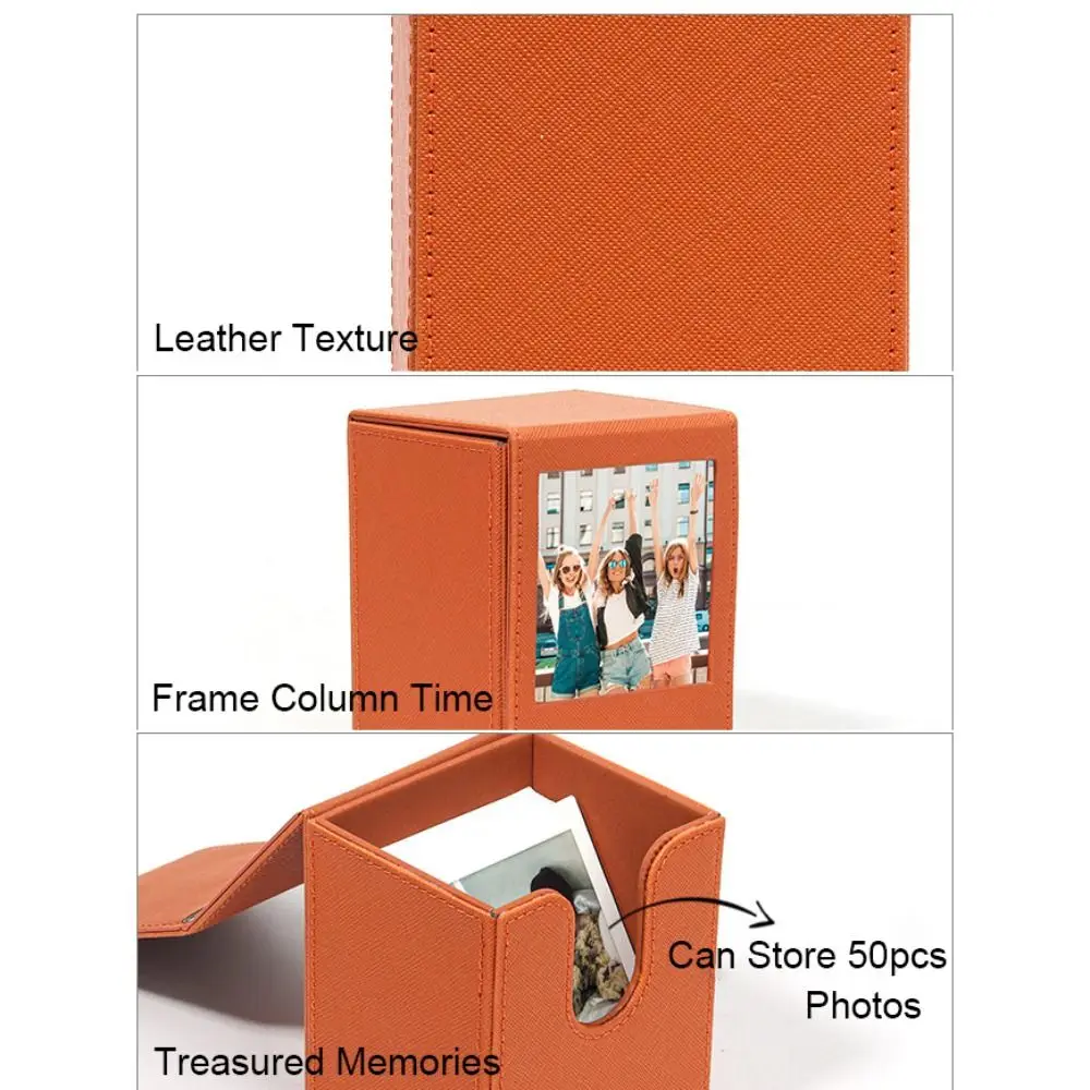 Instant Camera 4 inch-Photo Storage Box Large Capacity PVC Photograph Case High Quality for Polaroid/Fujifilm Instax SQ