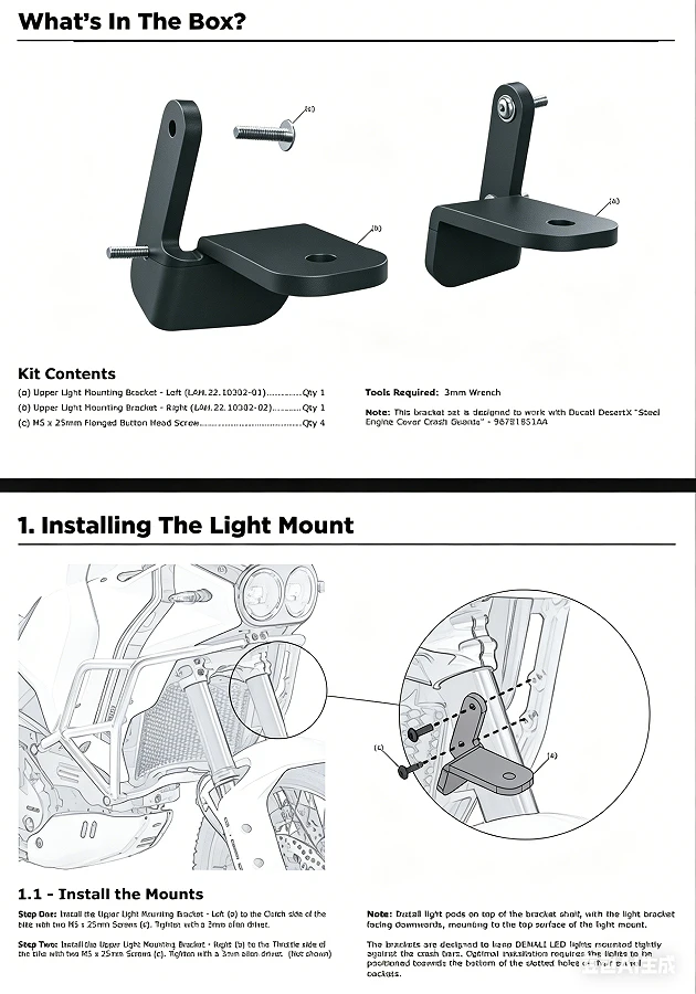 FOR DUCATI DesertX Desert X Rally 2022 2023 2024 Motorcycle Fog Lights Auxiliary Brackets Driving Lamp Spotlight Bracket