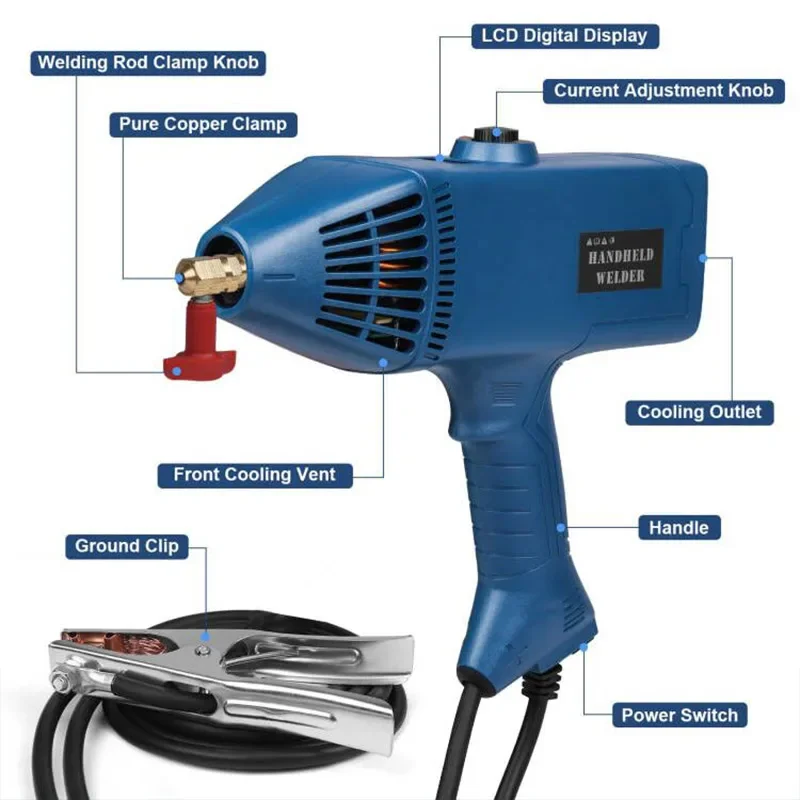 220V 110V/4500W Digital Portable Handheld Electric Arc Welding Machine  Strong Air Intake And Heat Dissipation Screen Dispaly