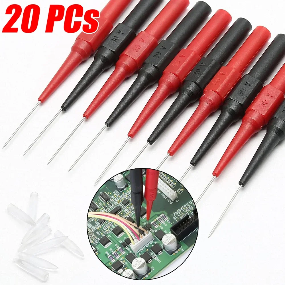 

1/20PCs 30V Motorcycle Diagnostic Tools Multimeter Test Lead Extention Back Piercing Needle Tip Probes Car Test Probe Kit 0.7MM