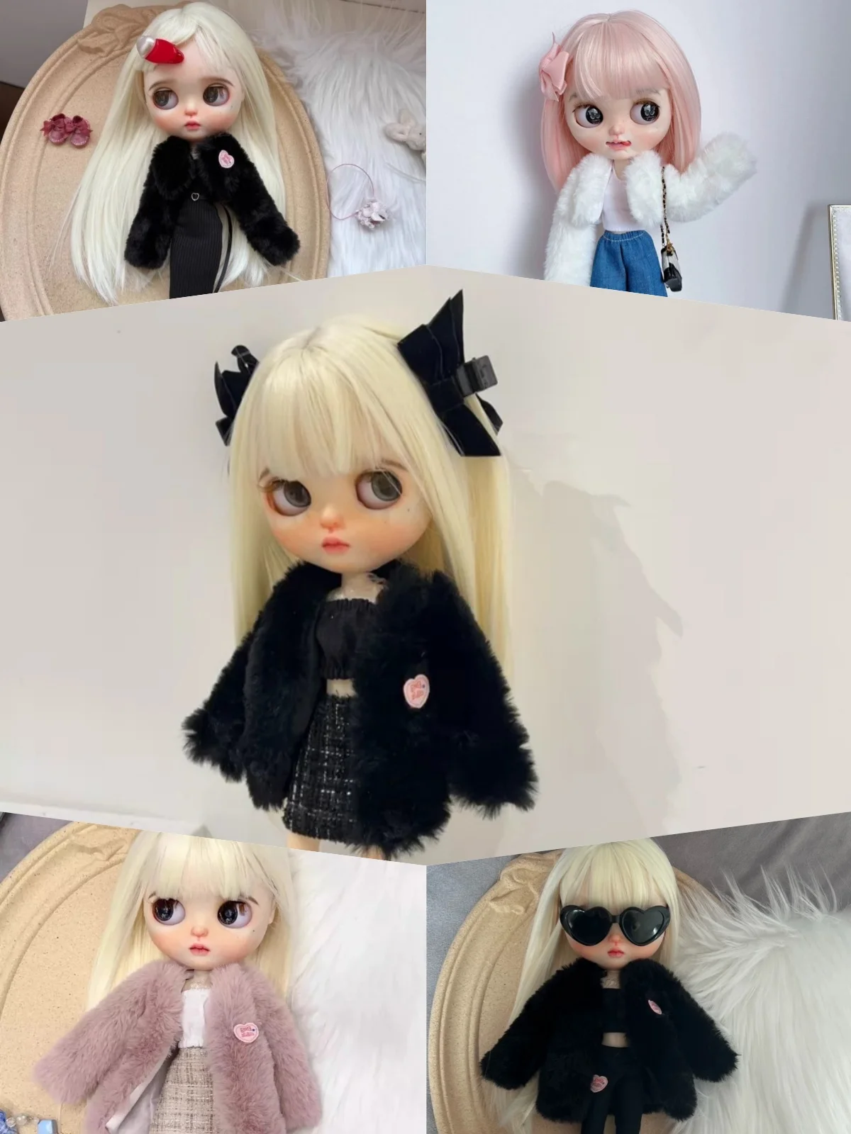 

【Clothing Only】1/6 Scale Doll's Clothing Accessory Fur Coat Jeans Flared Pants A-shaped Skirt Fit Girl Action Body OB24/22 Toys