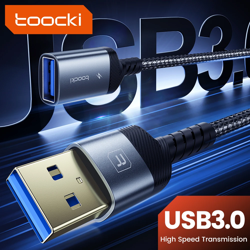 Toocki USB 3.0延長ケーブル オス-メス USB 3.0 2.0ケーブルエクステンダー データコード PC スマートテレビ Xbox One SSD カメラ用