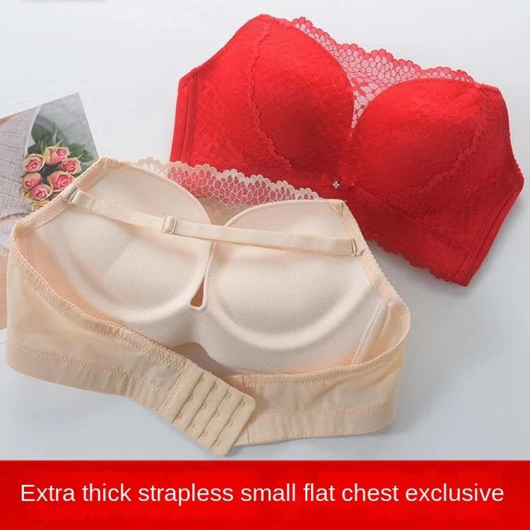 

Thickened 9cm Bra lingerie for women Gathered Anti Light Bra Super Thick Strapless Invisible Strapless Bra