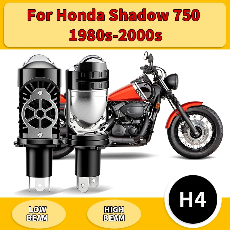 

1PC/2PC H4 Projector Lens LED Headlight Bulbs CANBUS Turbo Motorcycle Bulb HB2 9003 Hi/Lo Beam For Honda Shadow 750 1980s-2000s