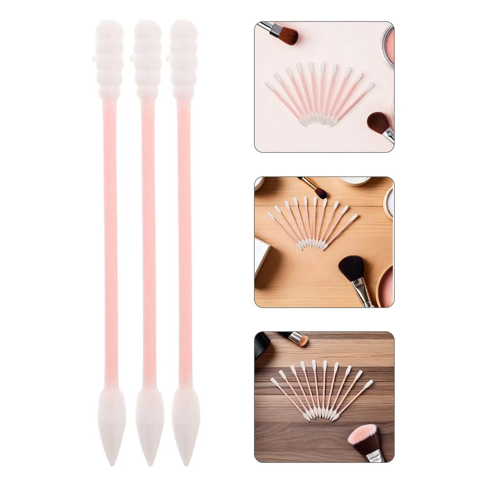 

500 шт. ватных палочек, одноразовые, для макияжа, с заостренным спиральным кончиком, для точной очистки, аппликаторы, для снятия лака, для макияжа