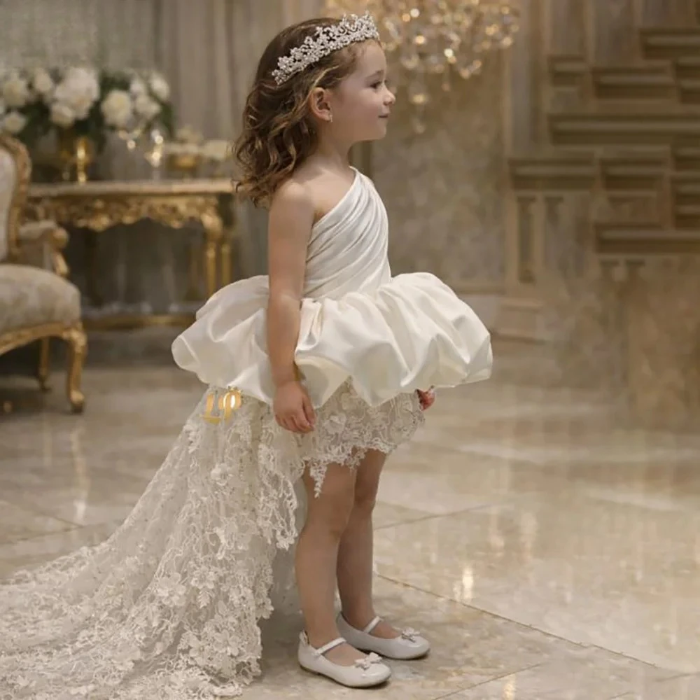 

Sweet Flower Girl Dress for Weddings A-Line Midi Lace Kids Formal Outfit Flower Girl Dresses Customized Gril Party Gowns