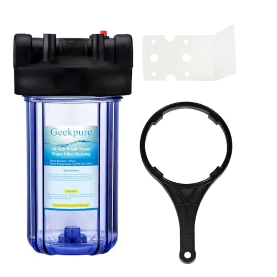 

0 Inch Big Clear Water Filter Housing for Whole House Water Filtration with Wrench Bracket -" Port-.5" x 0