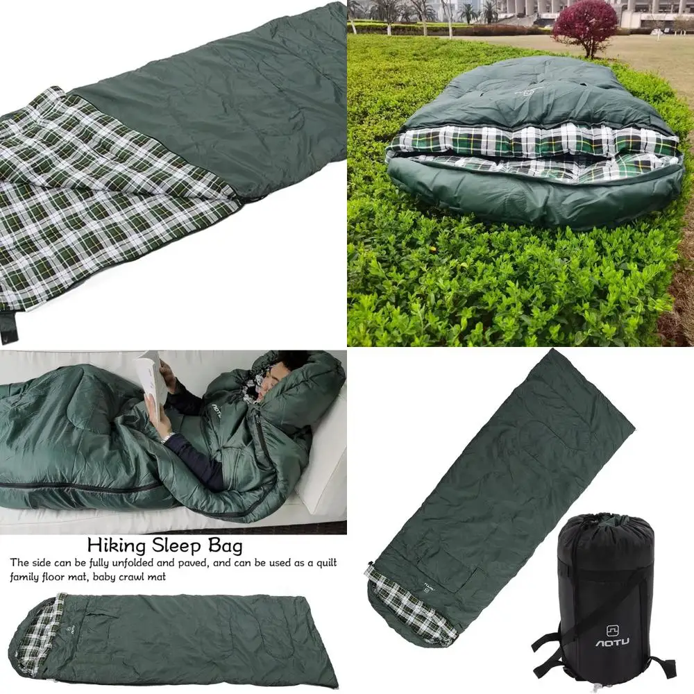 Saco de dormir tipo sobre portátil, sacos de dormir gruesos para personas dobles, equipo para acampar y hacer senderismo al aire libre, mantiene el calor y el confort