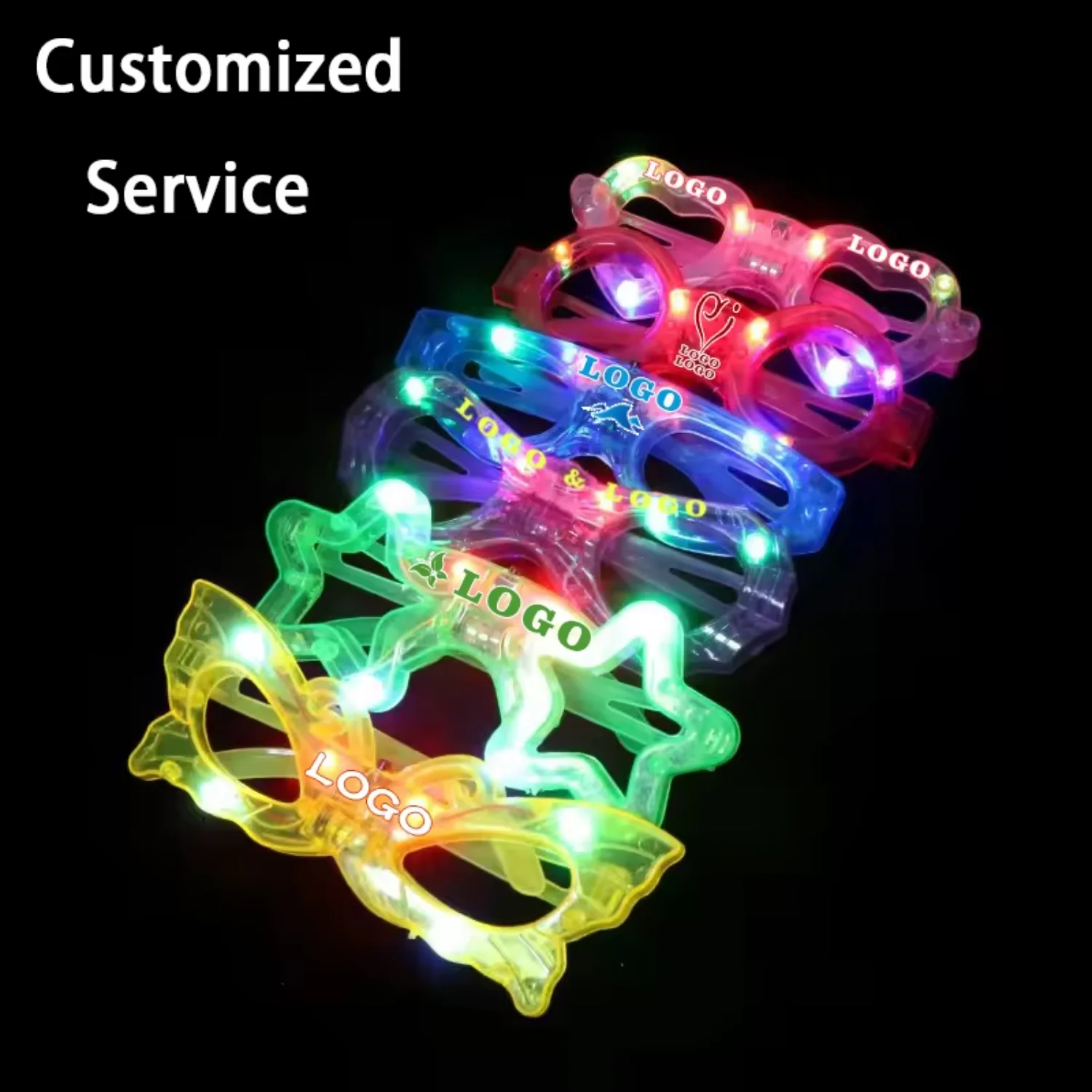 Neon Colorful Light Up Eyeglasses Luminous  Shape Led Glasses Bar Party For Kids Birthday Halloween Christmas Parties