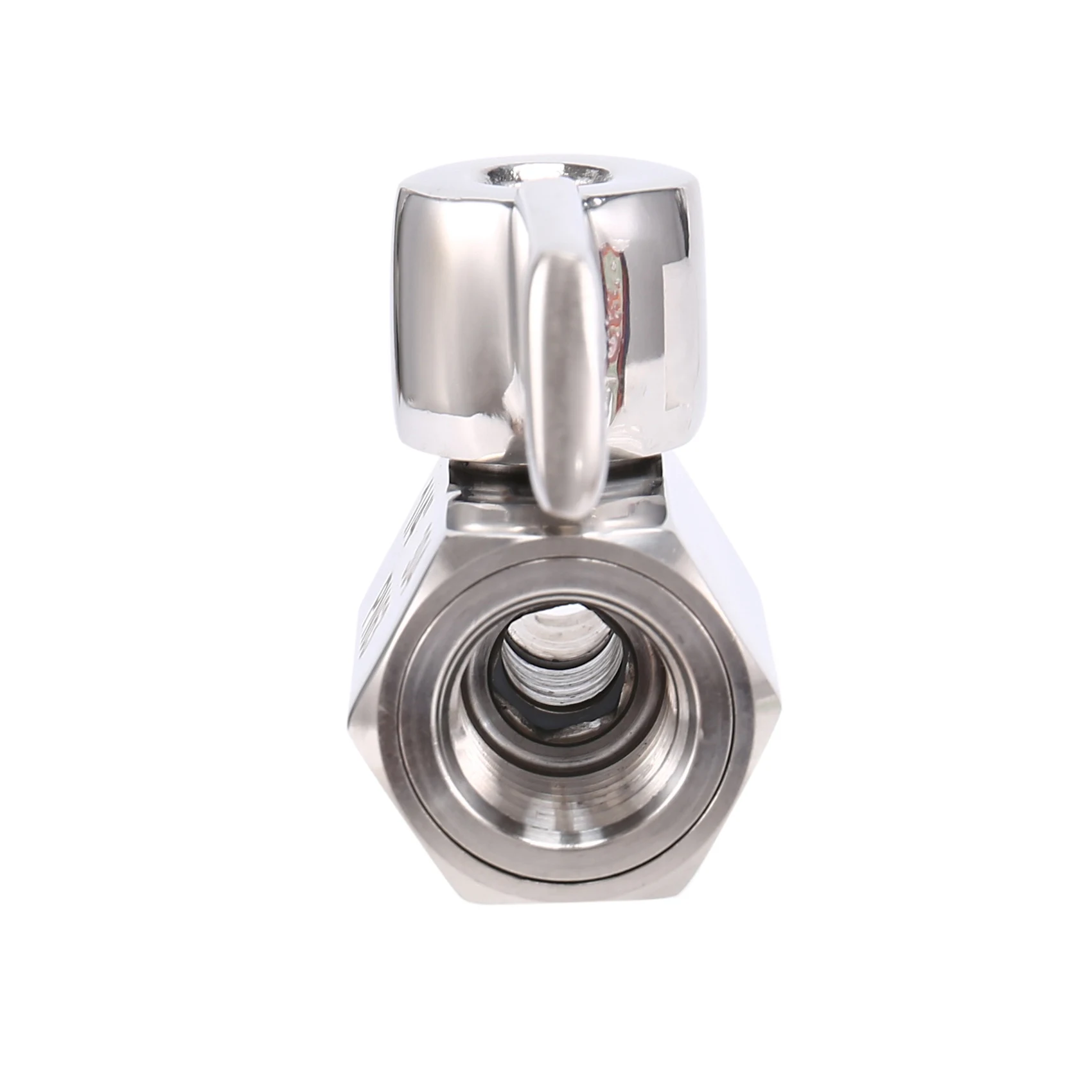 ABZV-1/4inch 304 Stainless Steel Mini Ball Valve,Female NPT X Male NPT Thread, Shut-Off Valve