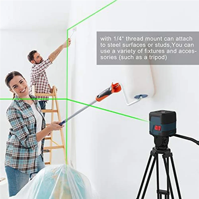 

QA08I Laser Level, 100 Feet Crosses Line Laser with Self-Leveling, Vertical and Horizontal Line, Rotatable 360 Degree, Red