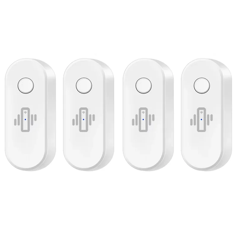 

【NECESSITY】Tuya Wifi Vibration Detector Sensor 4PCS Wireless Real-Time Detection Smart Life App Alert System For Home Security