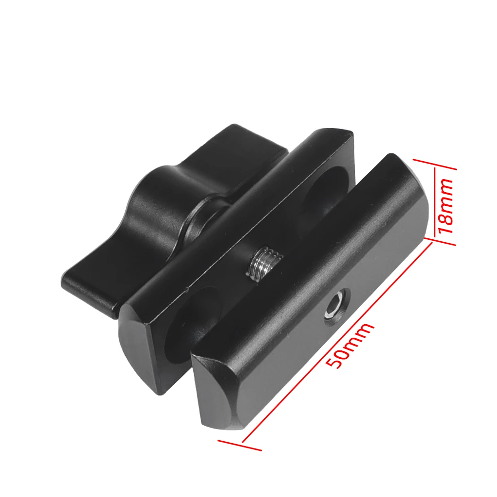 Aluminium-Doppelsockel-Arm-Verlängerungshalterung für 17 mm Kugelkopf-Clip-Halter, Lichtklemme für RAM für Gopro 13 12 Insta360 X4 Kamera – Detail 7