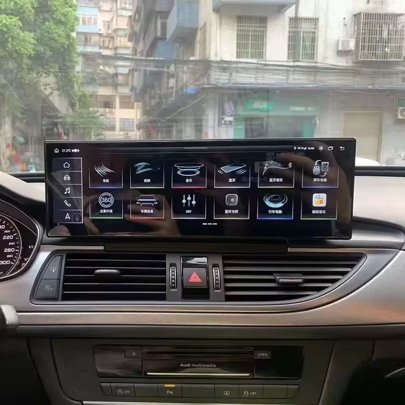 Leitor multimídia estéreo do carro, auto rádio, unidade principal de navegação, novo design OEM, Carplay para Audi A6L 2012-2018, 14,9"