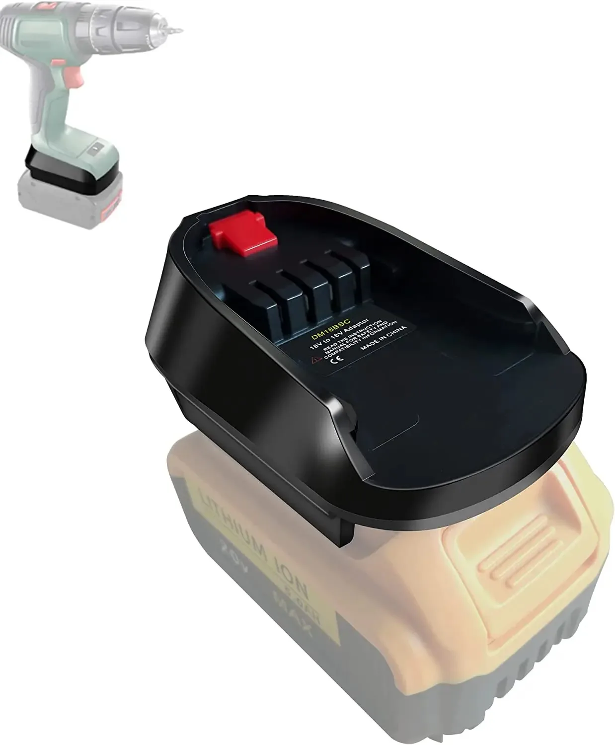 Adattatore batteria DM18BosC per batteria agli ioni di litio Dewalt 20V Max e Milwaukee 185V a batteria agli ioni di litio Bosch 18V PBA