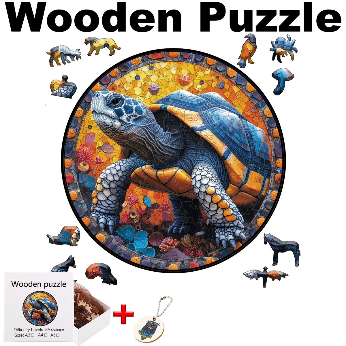 DIY Crafts Animal Wooden Puzzles Board Set Toy Games Child Educational Toys Kid Puzzl Jigsaw Puzzles for Adults Building Blocks