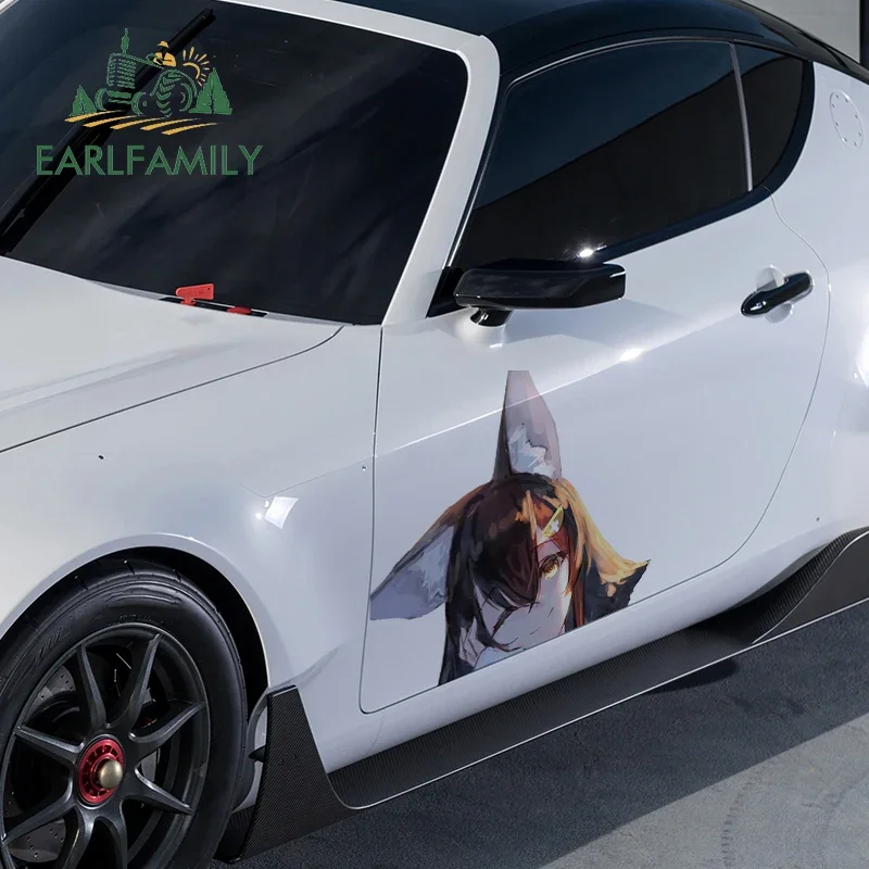 

EARLFAMILY 43 см x 34,4 см для Ookami Mio Campervan, наклейки на автомобиль, наклейка на холодильники, аниме, забавное украшение для мотоцикла