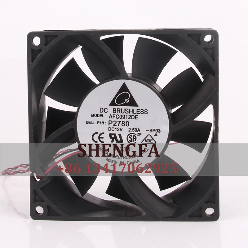 Delta Case Fan AFC0912DE 90*90*38mm 12V 2.5A 9038 High Airflow Dual Ball Bearing Cooling Fan