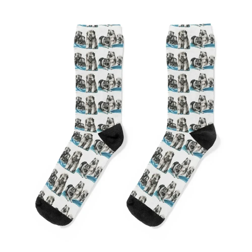 

Keeshond Puppies Socks Lots Stockings Men's Socks Luxury Women's