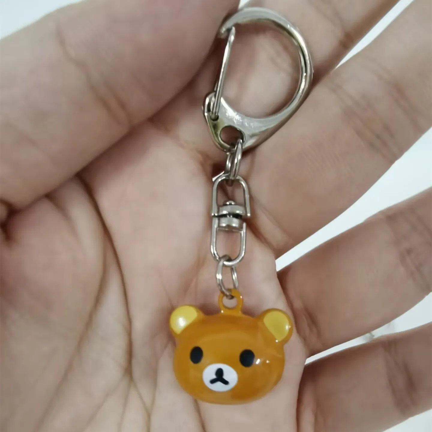 New Cute Rilakkuma Korilakkuma Bear Mascot Bell Keychain Mini Kawaii Cartoon Anime Key Chain Ring Keyholder Kids Toy Gifts