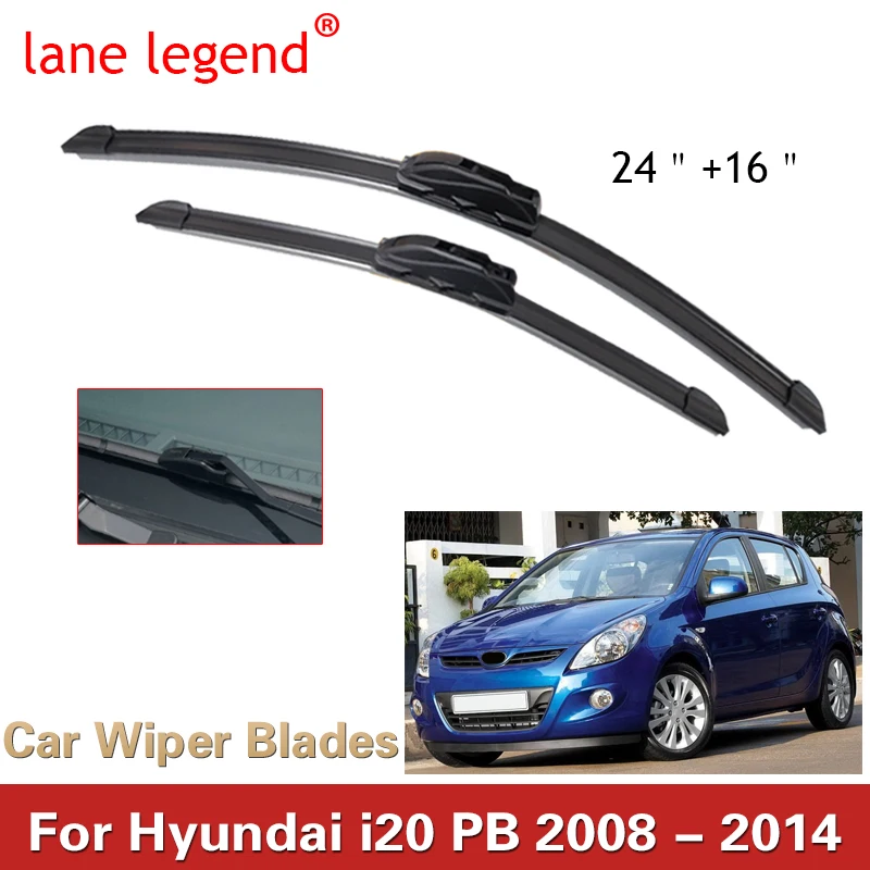 

Car Wiper Front Wiper Blades Set Kit For Hyundai i20 PB 2008 - 2014 Windshield Windscreen Window Brushes 24"+16"