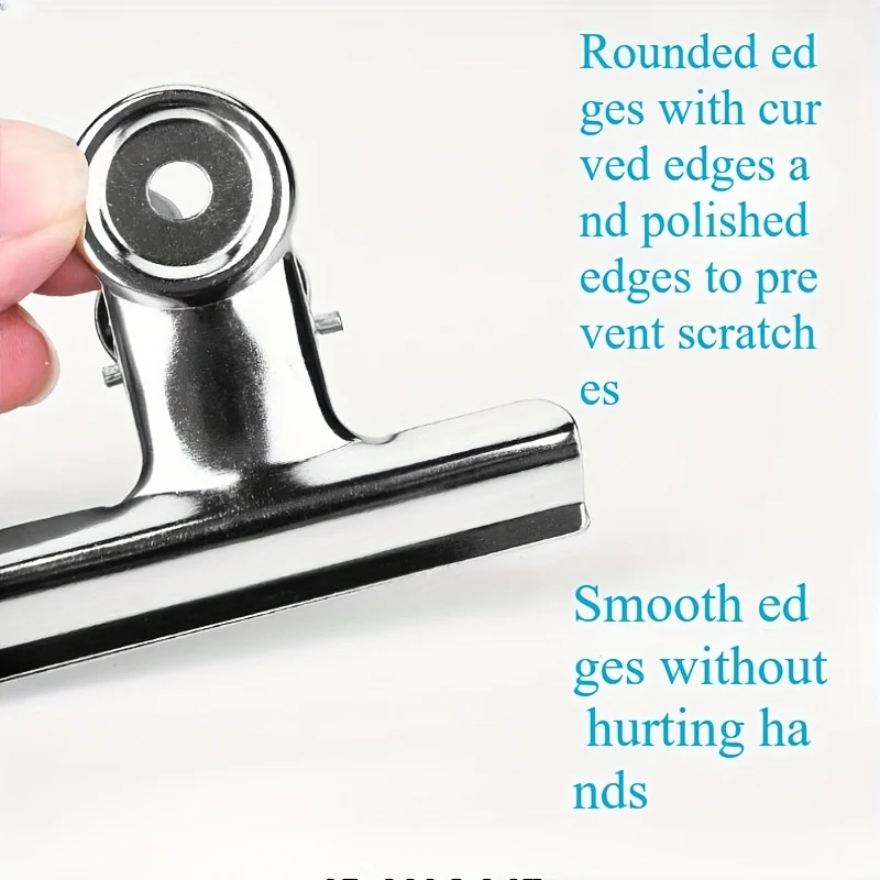 12 szt. Wytrzymałych klipsów ze stali nierdzewnej do zamykania torebek z żywnością - szczelne, wielokrotnego użytku, uniwersalne klipsy do kuchni, biura, szkoły