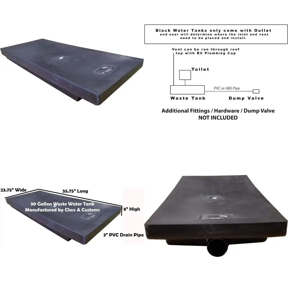 Tanque de agua negro RV de 30 galones - WT-3000 para autocaravanas clase A