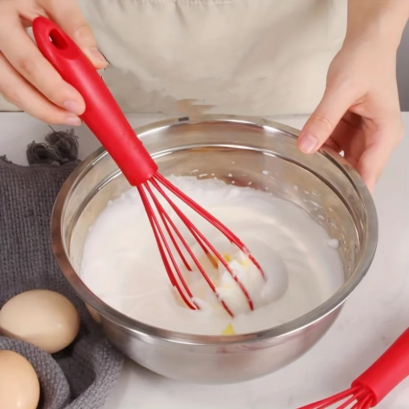 1Pc, Silicone Whisk, Blender，Silicone Mini Whisk for Blending, Whisking, Beating, and Stirring - Perfect for Baking and Cooking