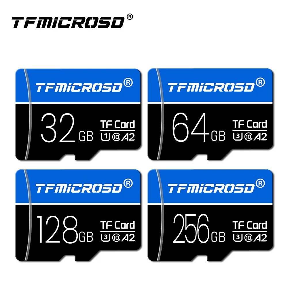 TFMICROSD Memory Card 32GB 64GB 128GB 256GB U3 Micro TF SD Card C10 A2 mini Cards For Mobile Phone Earphone Speaker HD Camera