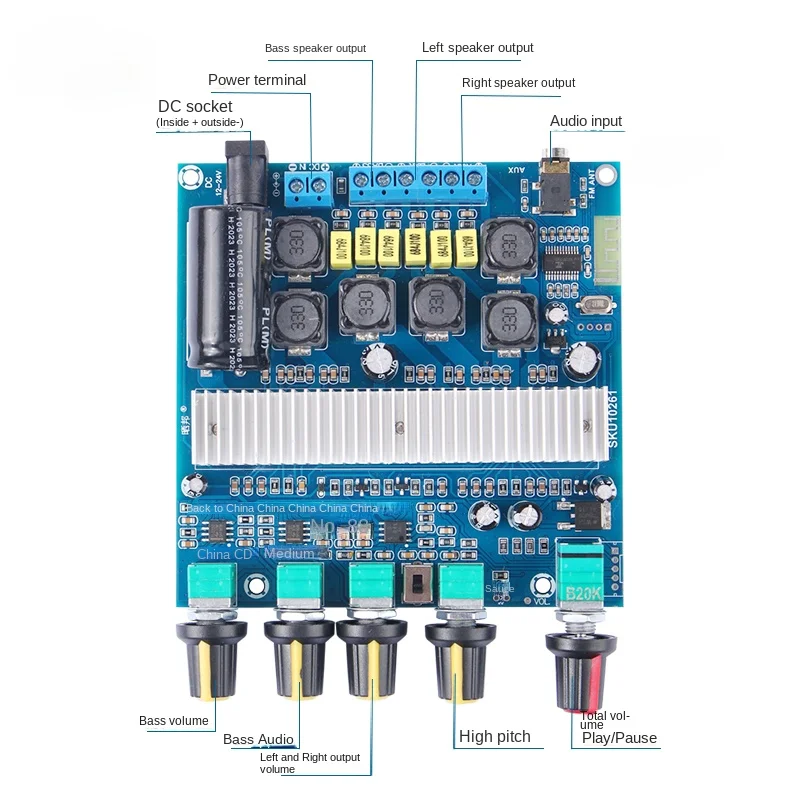 SOTAMIA TPA3116D2 Bluetooth Amplifier Board AUX Home Music Digital Power Subwoofer Amplifiers 50Wx2+100W 2.1 Amp Amplificador