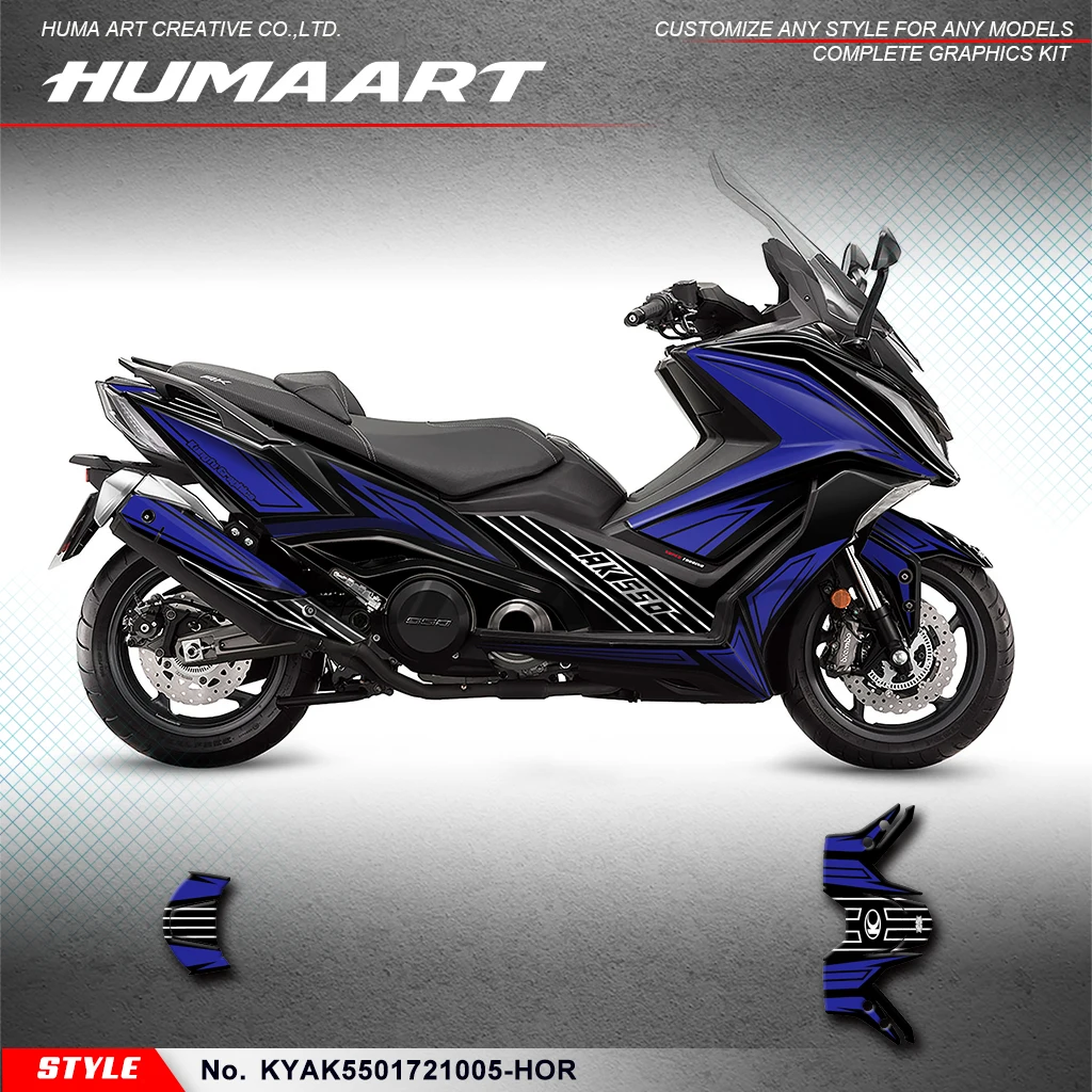 HUMAART Sports Stickers Scooter Graphics Kit for KYMCO AK550 2017 2018 2019 2020 2021, KYAK5501721005-HOR