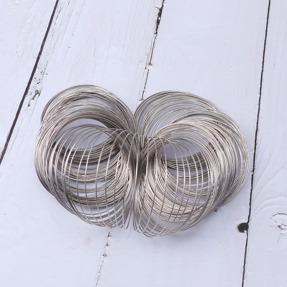 

1 Roll 300 Circles 60mm Frosted Silver Steel Wire Elegant Bracelet Ring DIY Material for Jewelry Craft