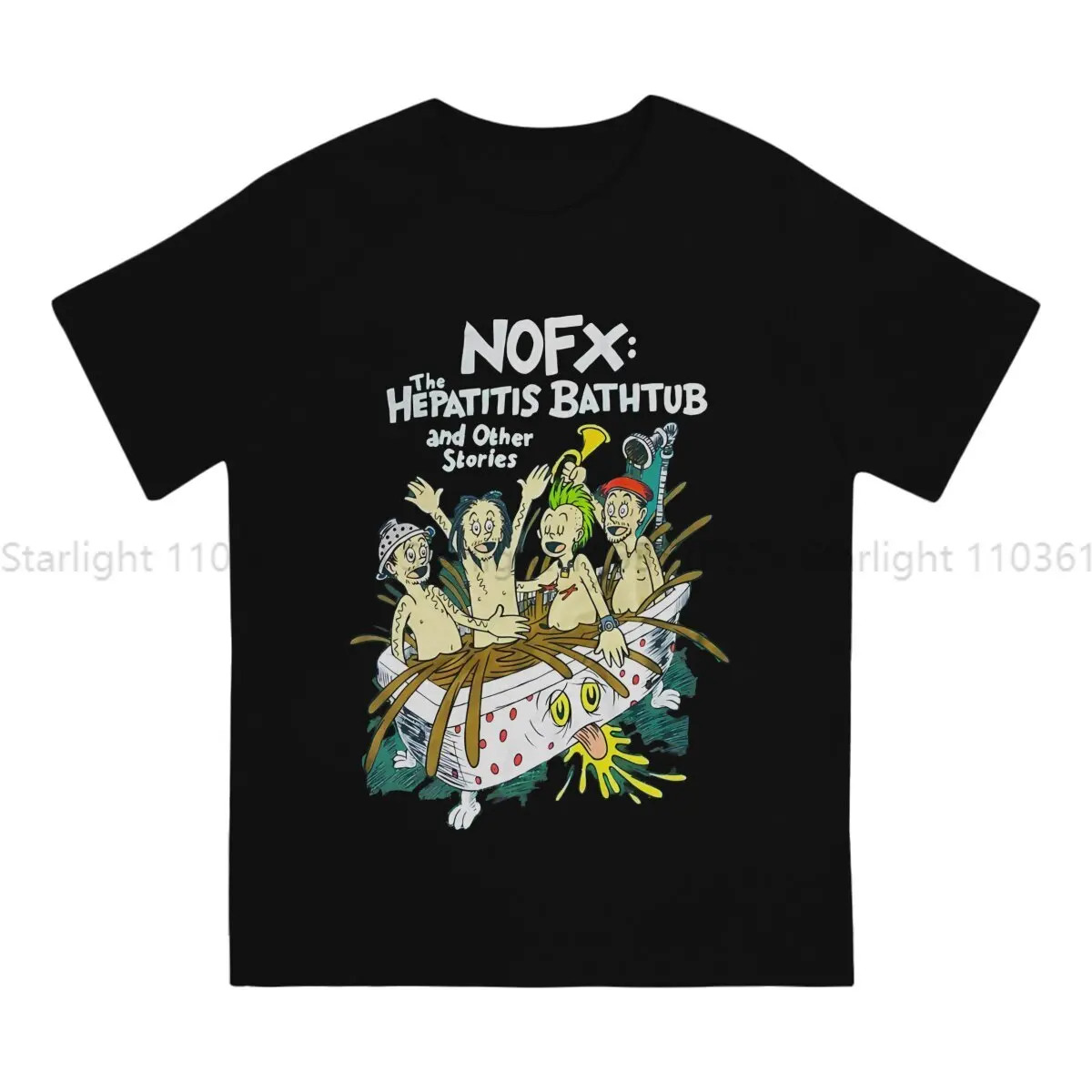 NOFX Men's TShirt Hepatitis Bathtub Fashion T Shirt Original Streetwear New Trend